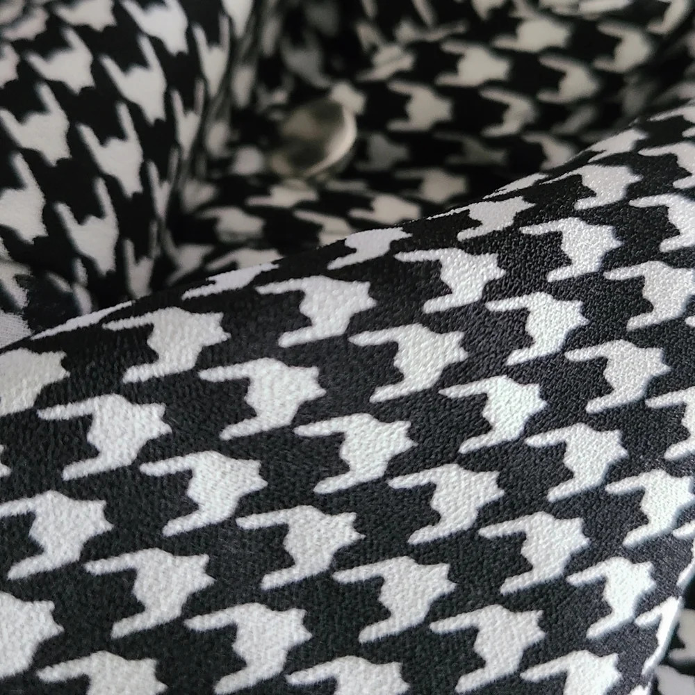 Apt.9 blouse sz.XL Black/White Houndstooth print polyester - Picture 6 of 11